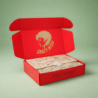 Red box with 'Crazy Bitch' text and a logo on a green background