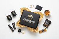 Flat lay with products displayed