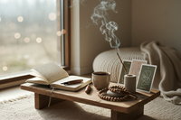 Meditation altar with subscription items in use