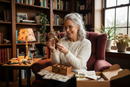 Person enjoying puzzle from subscription box