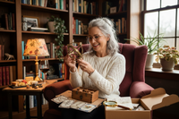 Person enjoying puzzle from subscription box