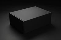 Plain black box with corrugated texture